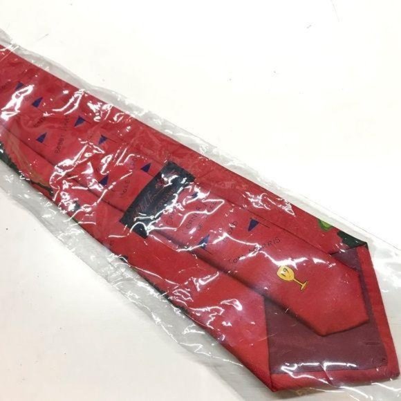 ARKLE SCOTLAND Vintage Silk Tie Red Golf Graphic Men’s necktie New - Picture 4 of 8